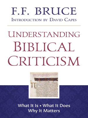 cover image of Understanding Biblical Criticism